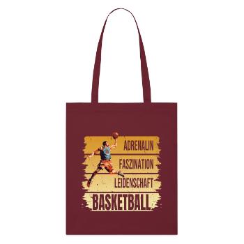 Adrenalin - Faszination - Leidenschaft -Basketball - Stanley/Stella Bio-Stoffbeutel - Burgunderrot - Vorne