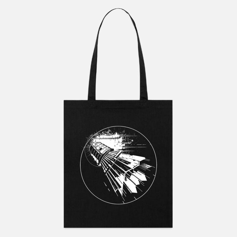Badminton Sketch - Stanley/Stella Organic Tote Bag - black