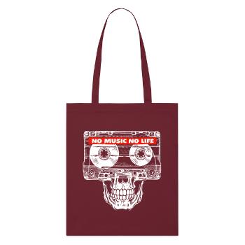 NO MUSIC NO LIFE - Stanley/Stella Organic Tote Bag - burgundy - Front