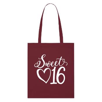Sweet Sixteen Mignon cadeau de 16 ans - Tote bag bio Stanley/Stella - bordeaux - Devant