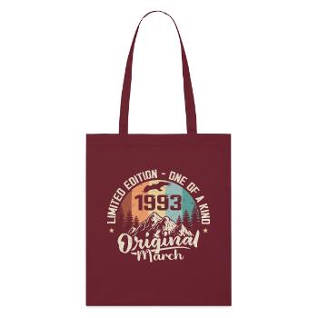 Mars 1993 cadeau Anniversaire - Born in march 1993 - Tote bag bio Stanley/Stella - bordeaux - Devant