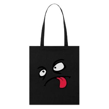 Funny Comic Face Cool Tongue Stick Out - Stanley/Stella Organic Tote Bag - black - Front
