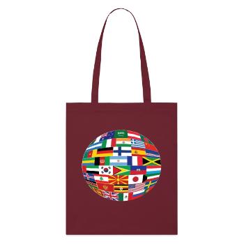 Flags of the World - Stanley/Stella Organic Tote Bag - burgundy - Front
