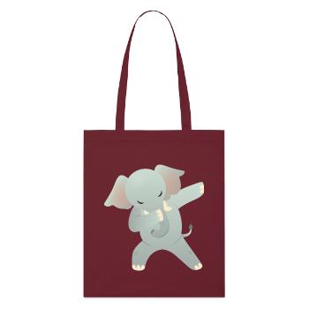 Elephant Dab Dance - Cool Gift - Stanley/Stella Organic Tote Bag - burgundy - Front