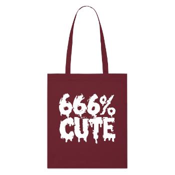 666% Cute! Satanistisches Goth Girl Design - Stanley/Stella Bio-Stoffbeutel - Burgunderrot - Vorne