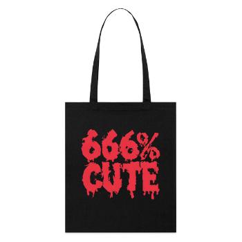 666% Cute! Satanistisches Goth Girl Design - Stanley/Stella Bio-Stoffbeutel - Schwarz - Vorne