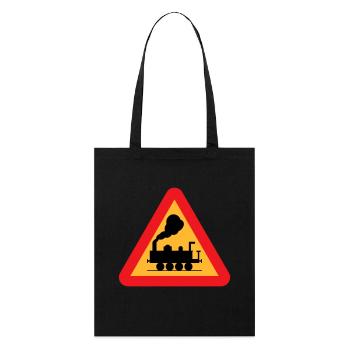 Train Warning Sign - Stanley/Stella Organic Tote Bag - black - Front