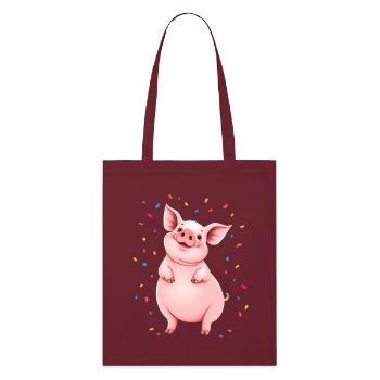 Confetti Carnival New Year's Eve Birthday Party Sow - Stanley/Stella Organic Tote Bag - burgundy - Front