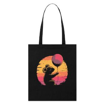 Koala mit Luftballon Vintage Silhouette - Stanley/Stella Bio-Stoffbeutel - Schwarz - Vorne