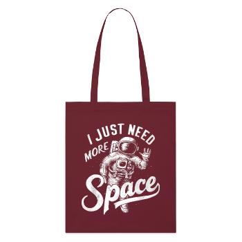 Ich brauche einfach mehr Space – Cooles Astronauten-Logo - Stanley/Stella Bio-Stoffbeutel - Burgunderrot - Vorne