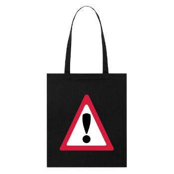 warning sign - Stanley/Stella Bio-Stoffbeutel - Schwarz - Vorne