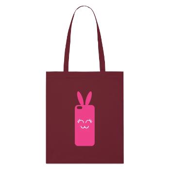 Pink Rabbit Phone Graphic - Tote bag bio Stanley/Stella - bordeaux - Devant