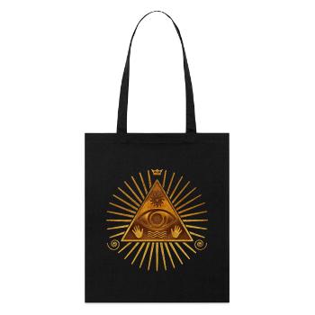 L'œil qui voit tout de Dieu - or - Tote bag bio Stanley/Stella - noir - Devant