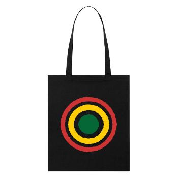Abstract Concentric Reggae Circle Design - Stanley/Stella Organic Tote Bag - black - Front