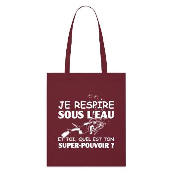 Super-Pouvoir Plongeuse - Tote bag bio Stanley/Stella - bordeaux - Devant