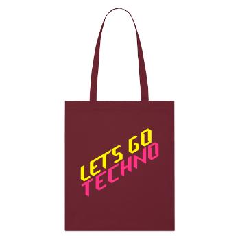 let's go techno - Stanley/Stella Bio-Stoffbeutel - Burgunderrot - Vorne