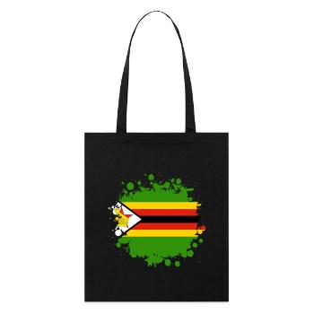blob de drapeaux du Zimbabwe - Tote bag bio Stanley/Stella - noir - Devant
