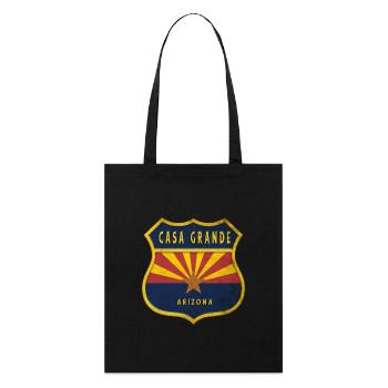Casa Grande Arizona Flaggen Wappen Design - Stanley/Stella Bio-Stoffbeutel - Schwarz - Vorne