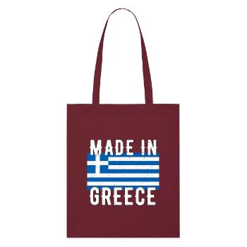 Fabriqué en Grèce Drapeau Grec Rétro Vintage - Tote bag bio Stanley/Stella - bordeaux - Devant