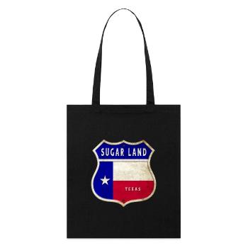 Sugar Land Texas Crest Flag Design - Stanley/Stella Organic Tote Bag - black - Front