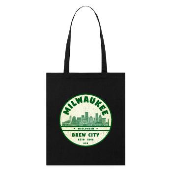 Milwaukee Brew City Skyline - Stanley/Stella Bio-Stoffbeutel - Schwarz - Vorne