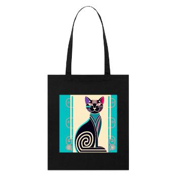 Néon Spirale Chat Art déco - Tote bag bio Stanley/Stella - noir - Devant