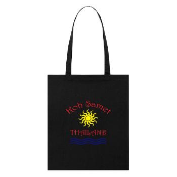 Koh Samet Island Sun and Wave Design - Stanley/Stella Organic Tote Bag - black - Front