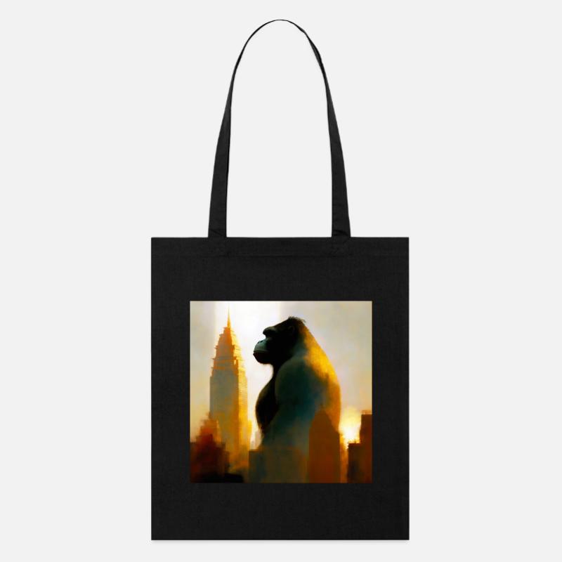 Gorilla 02 - Stanley/Stella Bio-Stoffbeutel - Schwarz