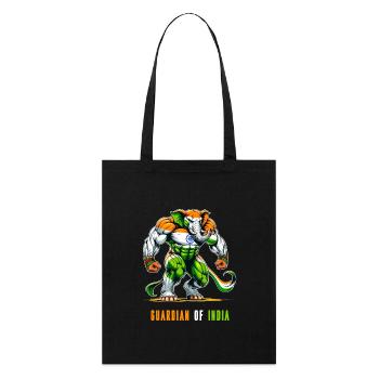 Inde Drapeaux nationaux des éléphants - Tote bag bio Stanley/Stella - noir - Devant