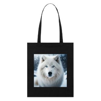 Loup arctique - Tote bag bio Stanley/Stella - noir - Devant