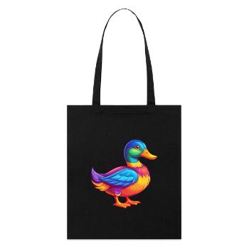 Mallard coloré Kawaii personnage de dessin animé oiseau - Tote bag bio Stanley/Stella - noir - Devant