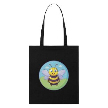 Abeille Mignon Kawaii Dessin animé Clipart Animal de compagnie - Tote bag bio Stanley/Stella - noir - Devant