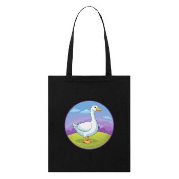 Oie mignon Kawaii dessin animé Clipart Animal de compagnie - Tote bag bio Stanley/Stella - noir - Devant