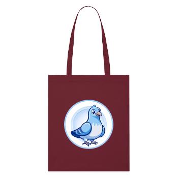 Taube Blau Kawaii Cartoon Charakter Clipart Haustier - Stanley/Stella Bio-Stoffbeutel - Burgunderrot - Vorne