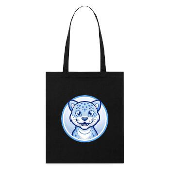 Jaguar Bleu Kawaii Dessin Animé Personnage Clipart Animal de compagnie - Tote bag bio Stanley/Stella - noir - Devant