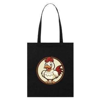 Huhn Bunte Kawaii Cartoon Figur Clipart - Stanley/Stella Bio-Stoffbeutel - Schwarz - Vorne