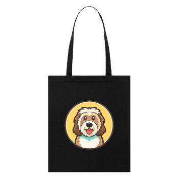 Katalanische Schäferhund Hunderasse Cartoon Kawaii Clipart - Stanley/Stella Bio-Stoffbeutel - Schwarz - Vorne