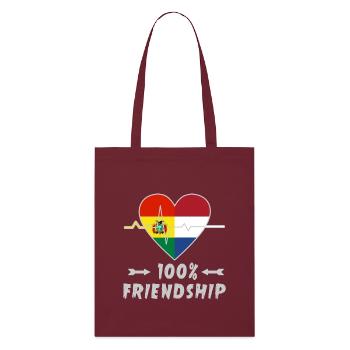 La Bolivie et les Pays-Bas : amitié à 100 % - Tote bag bio Stanley/Stella - bordeaux - Devant