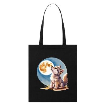 Baby wolf - Stanley/Stella Organic Tote Bag - black - Front