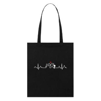 Chat Chien Battement de cœur - Tote bag bio Stanley/Stella - noir - Devant