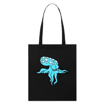Octopus Behind Wall Fence Sign Bag Looks Evil - Stanley/Stella Organic Tote Bag - black - Front