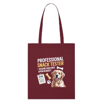 Chien Casse-croûte Tester CV disponible Blague - Tote bag bio Stanley/Stella - bordeaux - Devant