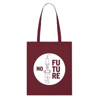 NO FUTURE - Stanley/Stella Bio-Stoffbeutel - Burgunderrot - Vorne