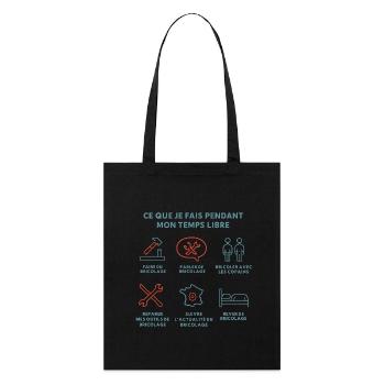 Bricolage et Temps Libre - Tote bag bio Stanley/Stella - noir - Devant