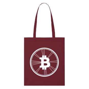 Logo Bitcoin Crypto Moderne en fil de fil - Tote bag bio Stanley/Stella - bordeaux - Devant