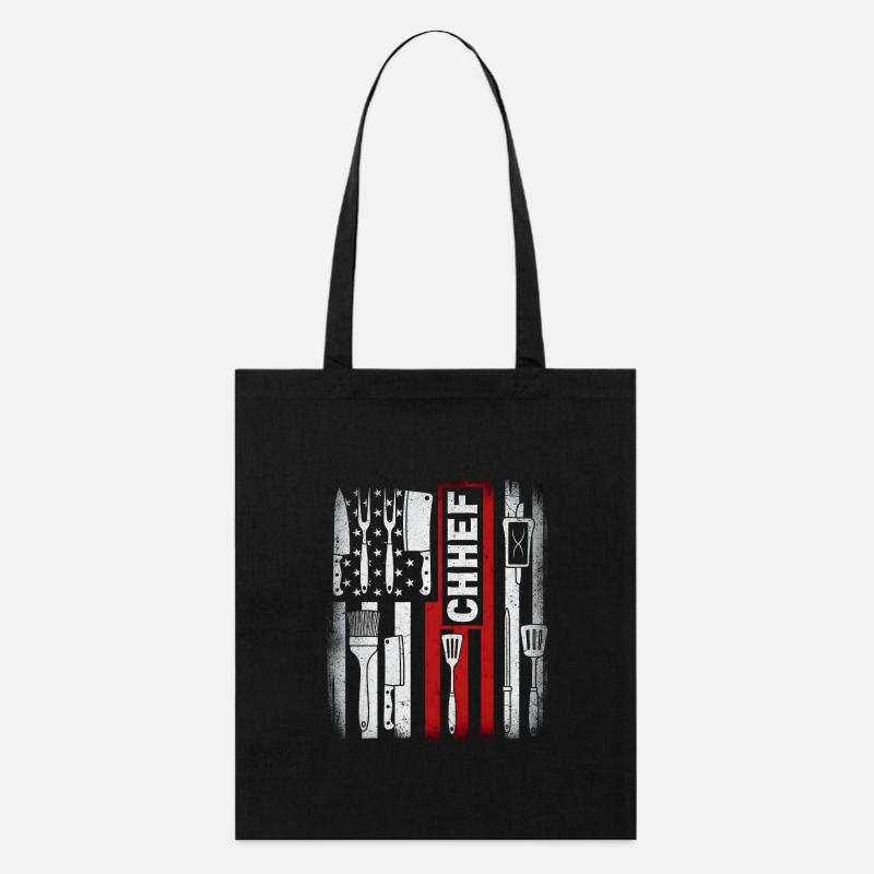  Chef American Flag - Stanley/Stella Bio-Stoffbeutel - Schwarz