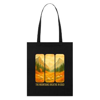 Berge, die Gold atmen - Stanley/Stella Bio-Stoffbeutel - Schwarz - Vorne