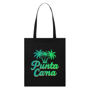 Punta Cana Karibik Urlaub mit Palmen - Stanley/Stella Bio-Stoffbeutel - Schwarz - Vorne