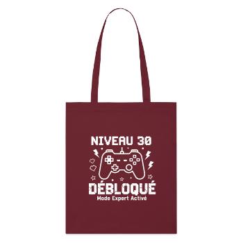 Niveau 30 Débloqué Mode Expert - Tote bag bio Stanley/Stella - bordeaux - Devant