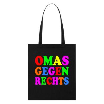 Omas gegen rechts - Stanley/Stella Bio-Stoffbeutel - Schwarz - Vorne